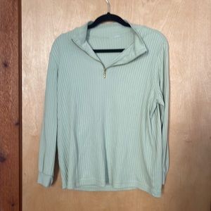 3/4 zip green sweater